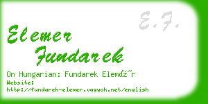 elemer fundarek business card